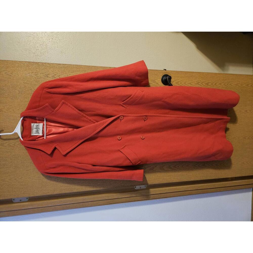 Neiman Marcus Vibrant Red Double-Breasted Trench Coat